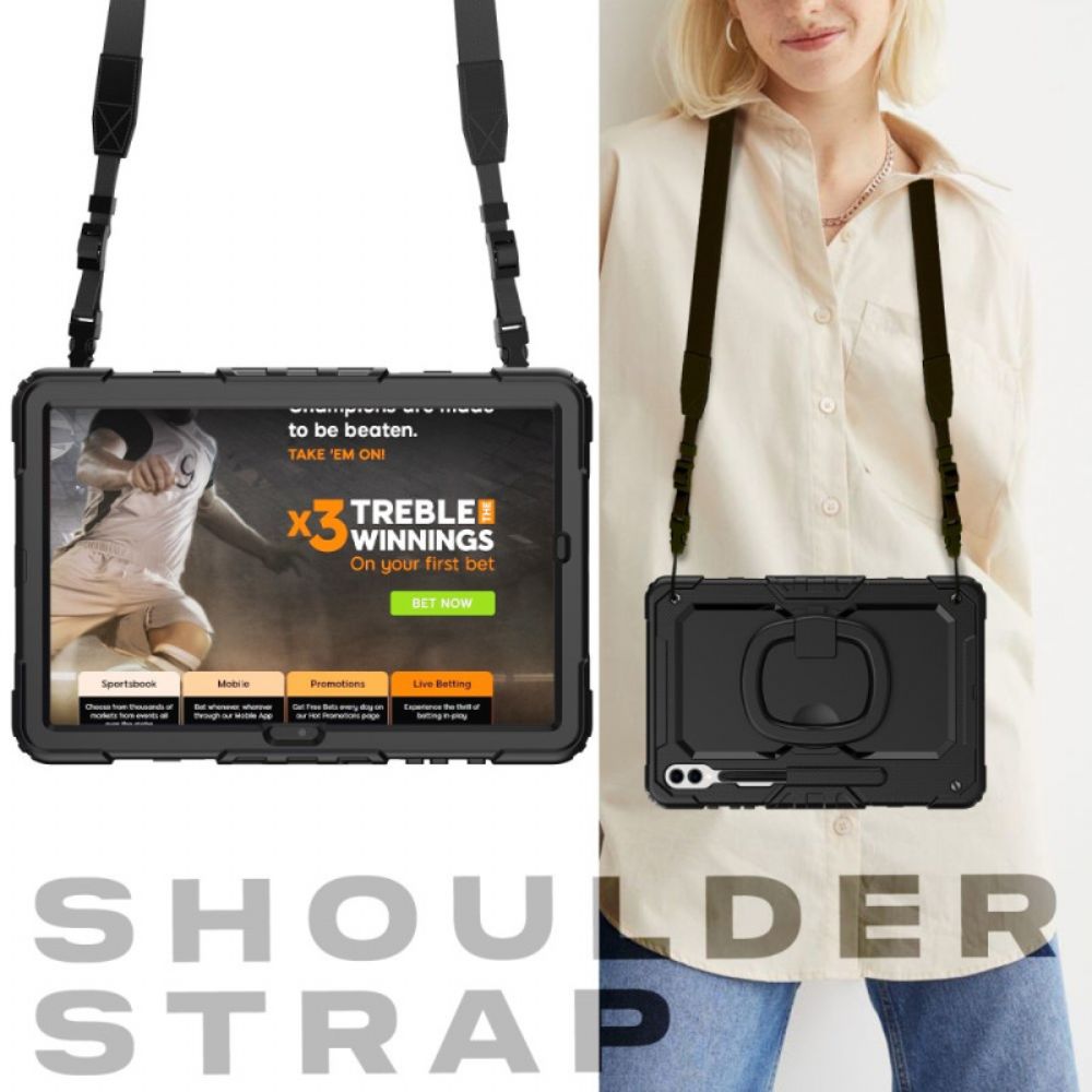 Hoesje Samsung Galaxy Tab S10 Ultra Premium Bescherming Met Schouderband Bescherming Hoesje