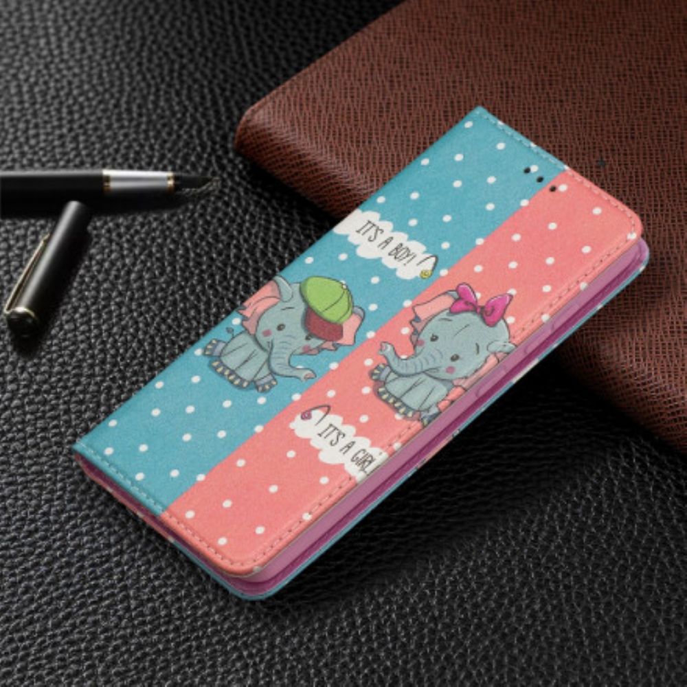 Bescherming Hoesje voor Samsung Galaxy A52 4G / A52 5G / A52s 5G Folio-hoesje Baby Olifanten