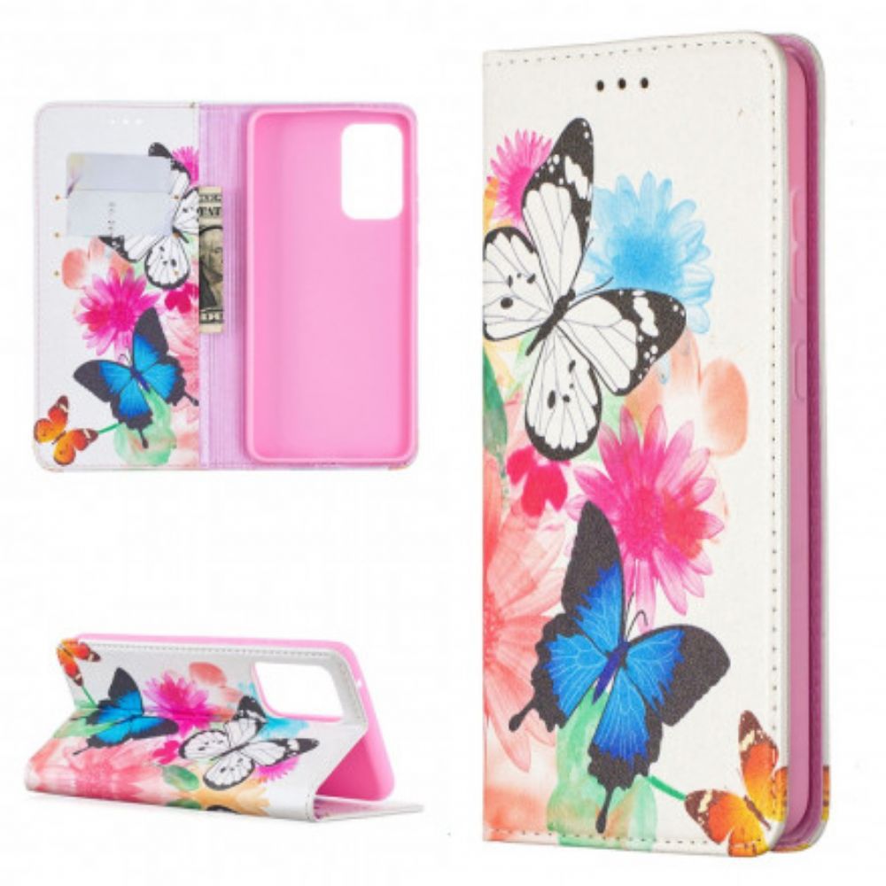 Bescherming Hoesje voor Samsung Galaxy A52 4G / A52 5G / A52s 5G Folio-hoesje Kleurrijke Vlinders