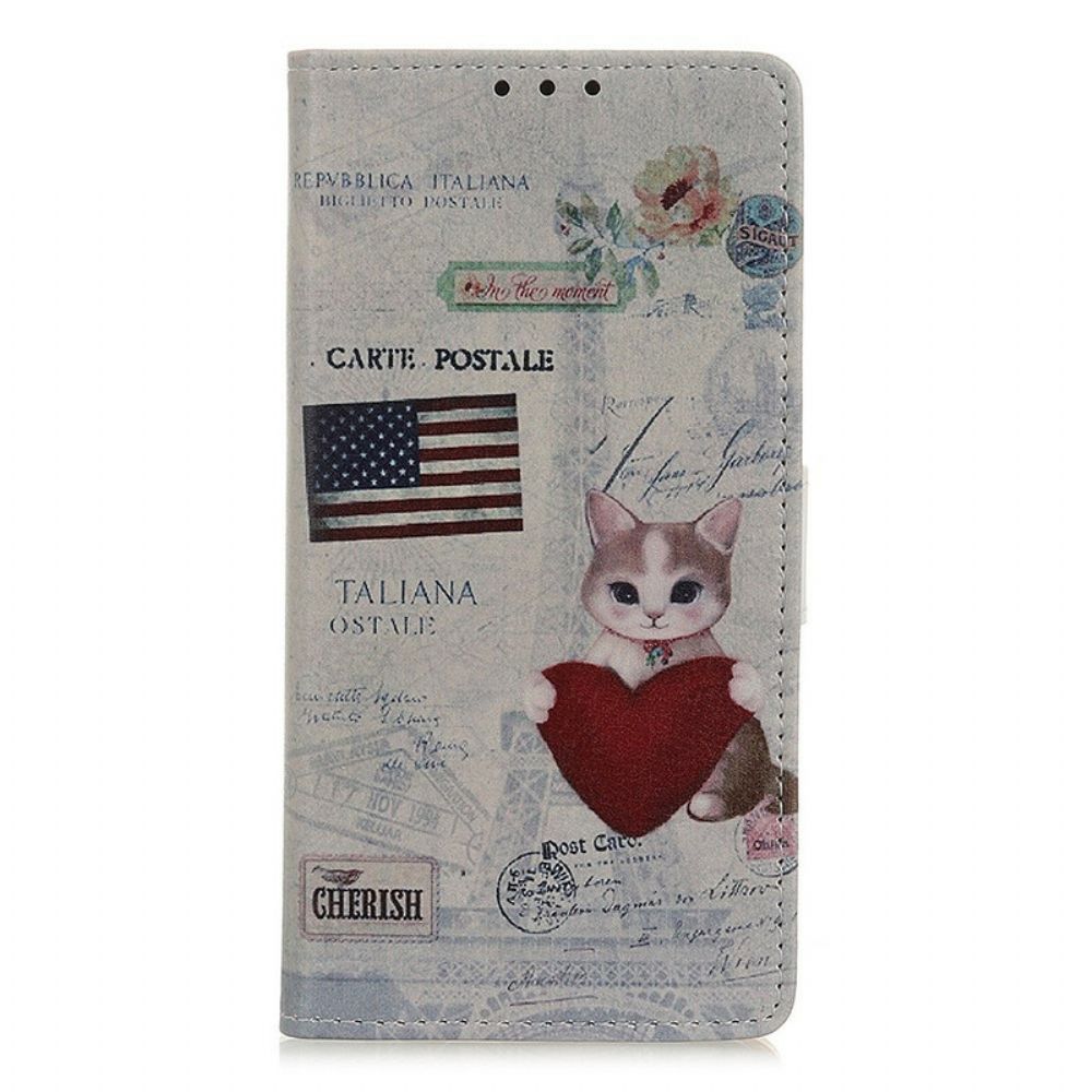 Flip Case voor Samsung Galaxy A52 4G / A52 5G / A52s 5G Reizende Kat