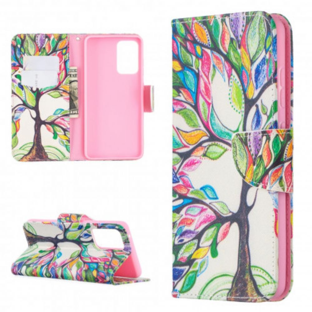 Folio-hoesje voor Samsung Galaxy A52 4G / A52 5G / A52s 5G Gekleurde Boom