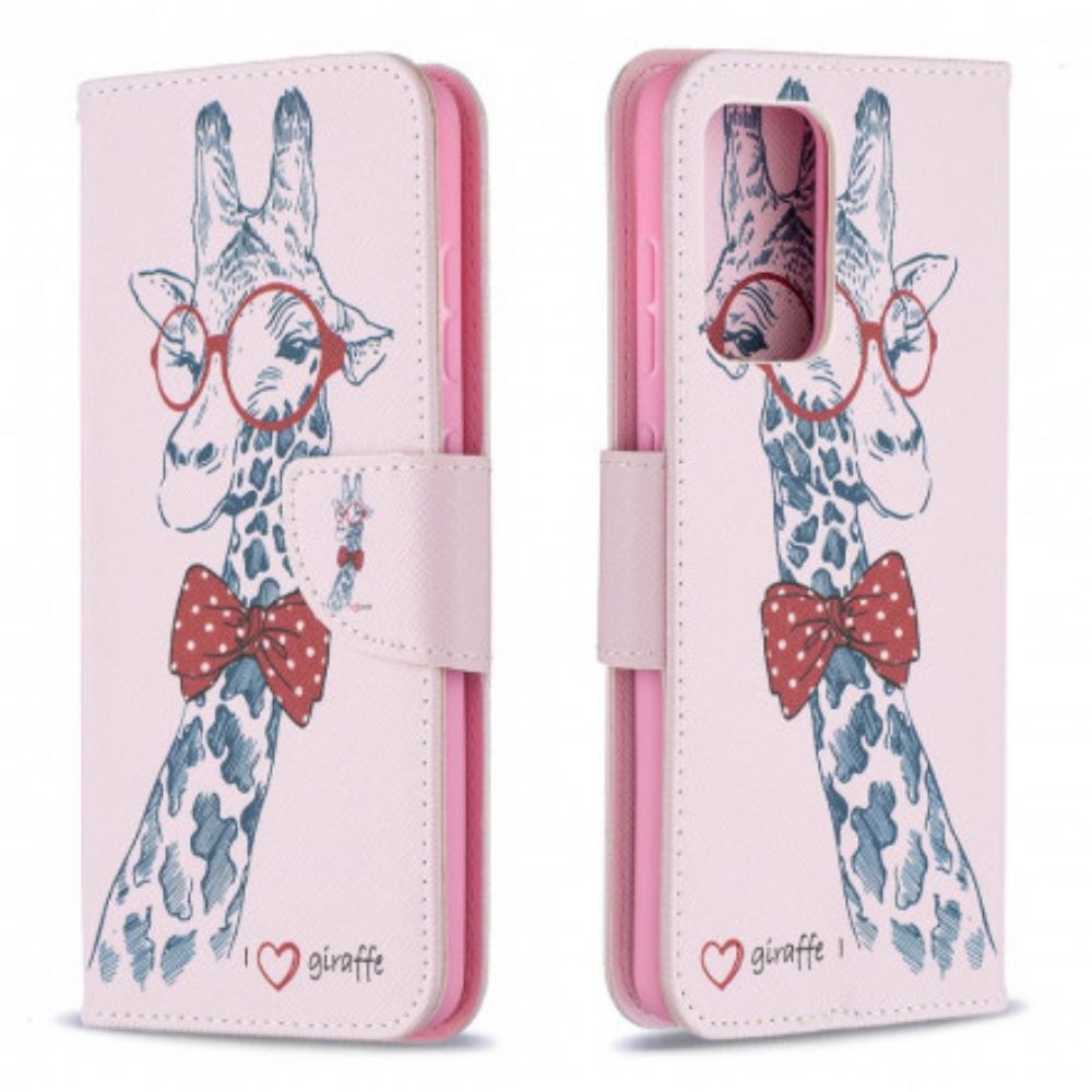 Folio-hoesje voor Samsung Galaxy A52 4G / A52 5G / A52s 5G Nerdy Giraf
