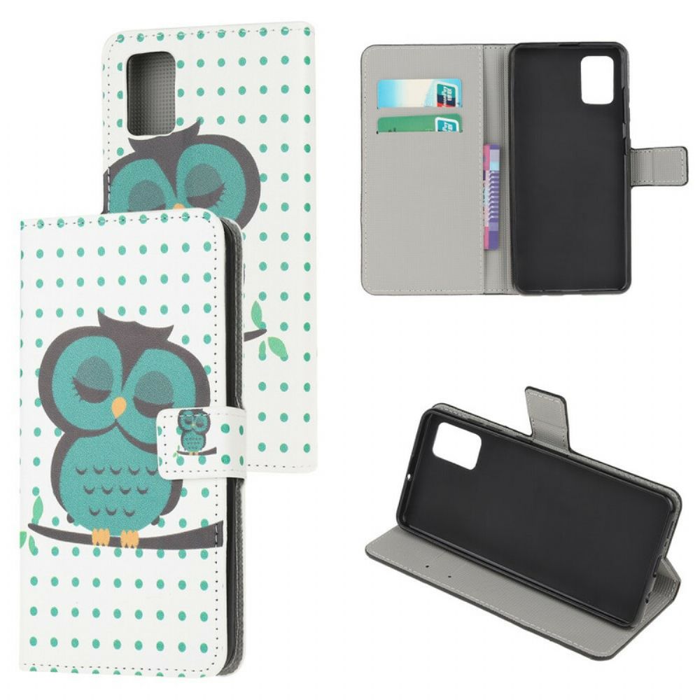 Folio-hoesje voor Samsung Galaxy A52 4G / A52 5G / A52s 5G Slapende Uil