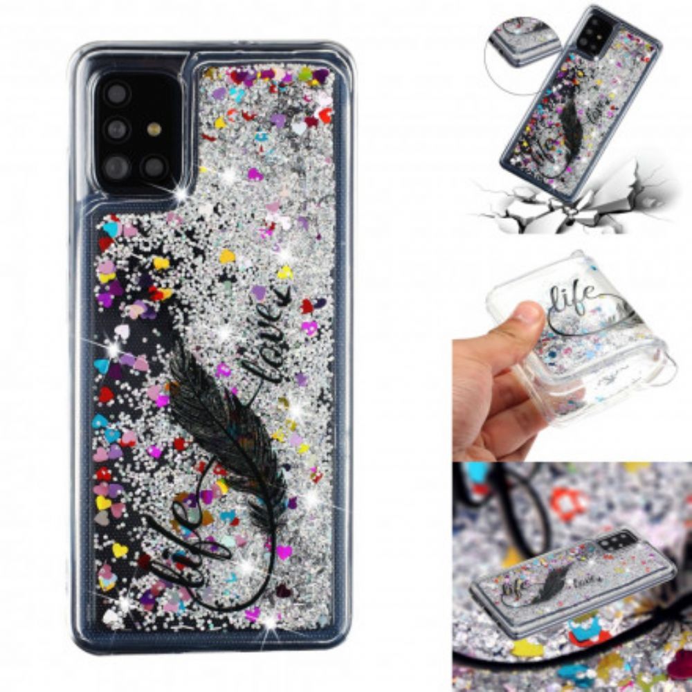 Hoesje voor Samsung Galaxy A52 4G / A52 5G / A52s 5G Leven En Liefde Glitter