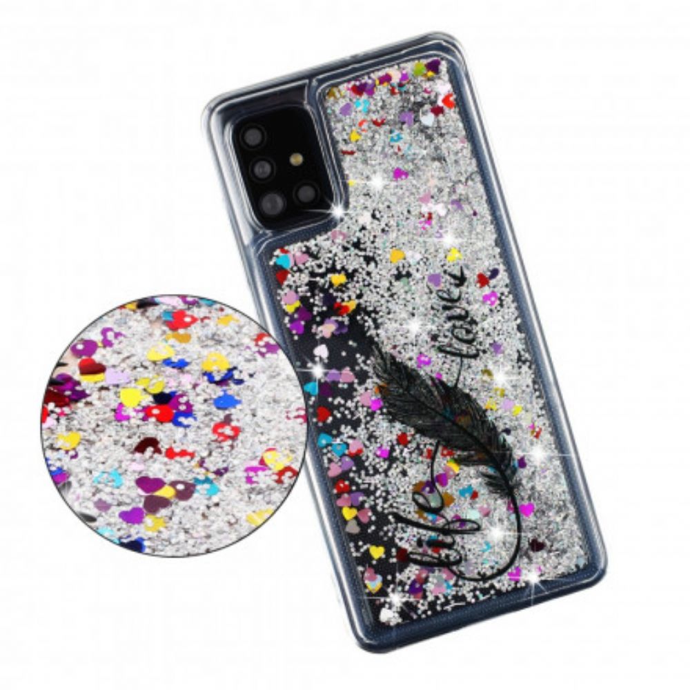 Hoesje voor Samsung Galaxy A52 4G / A52 5G / A52s 5G Leven En Liefde Glitter