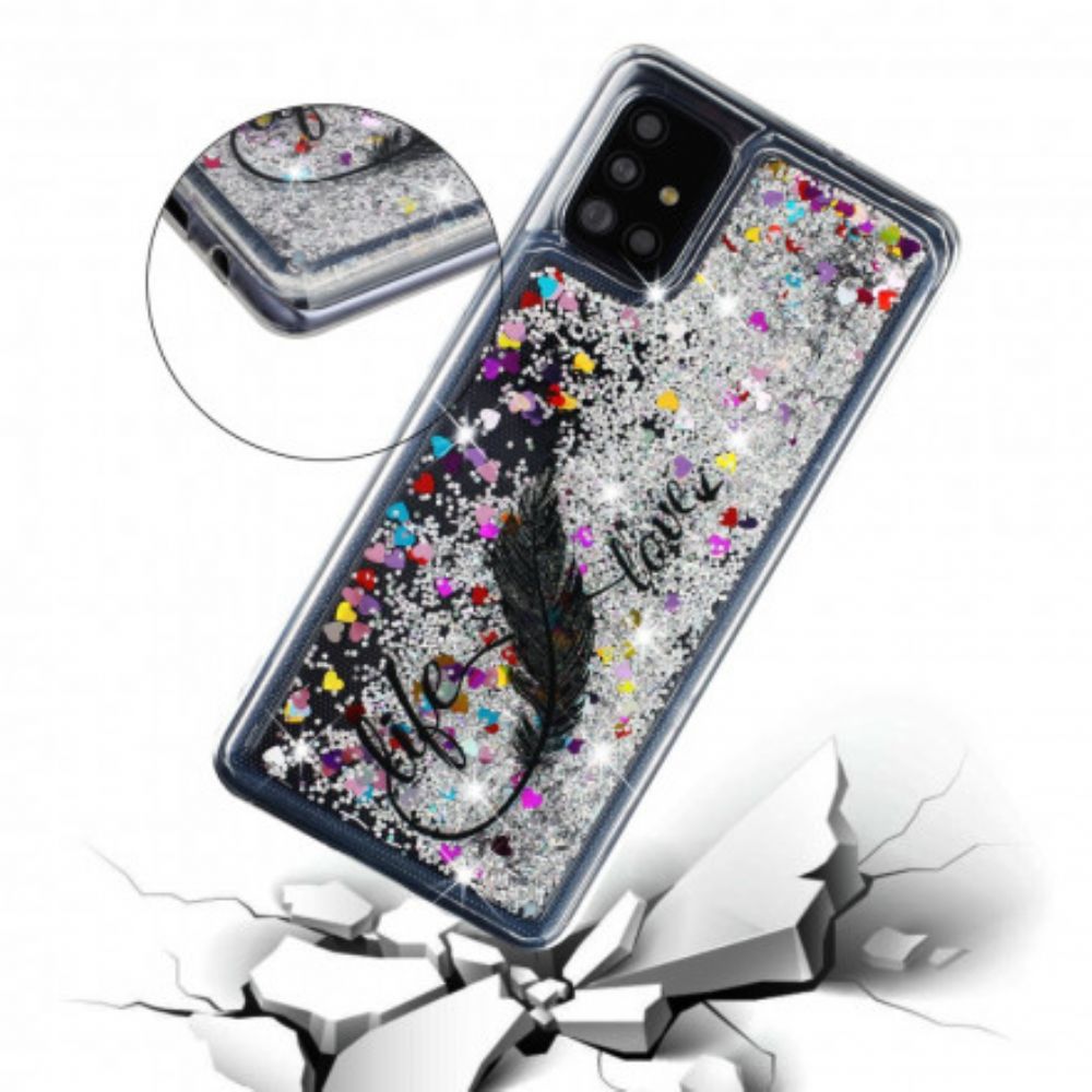 Hoesje voor Samsung Galaxy A52 4G / A52 5G / A52s 5G Leven En Liefde Glitter