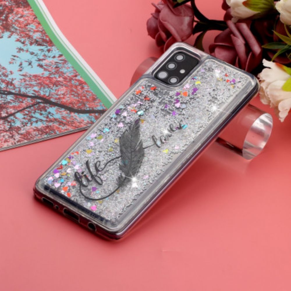 Hoesje voor Samsung Galaxy A52 4G / A52 5G / A52s 5G Leven En Liefde Glitter