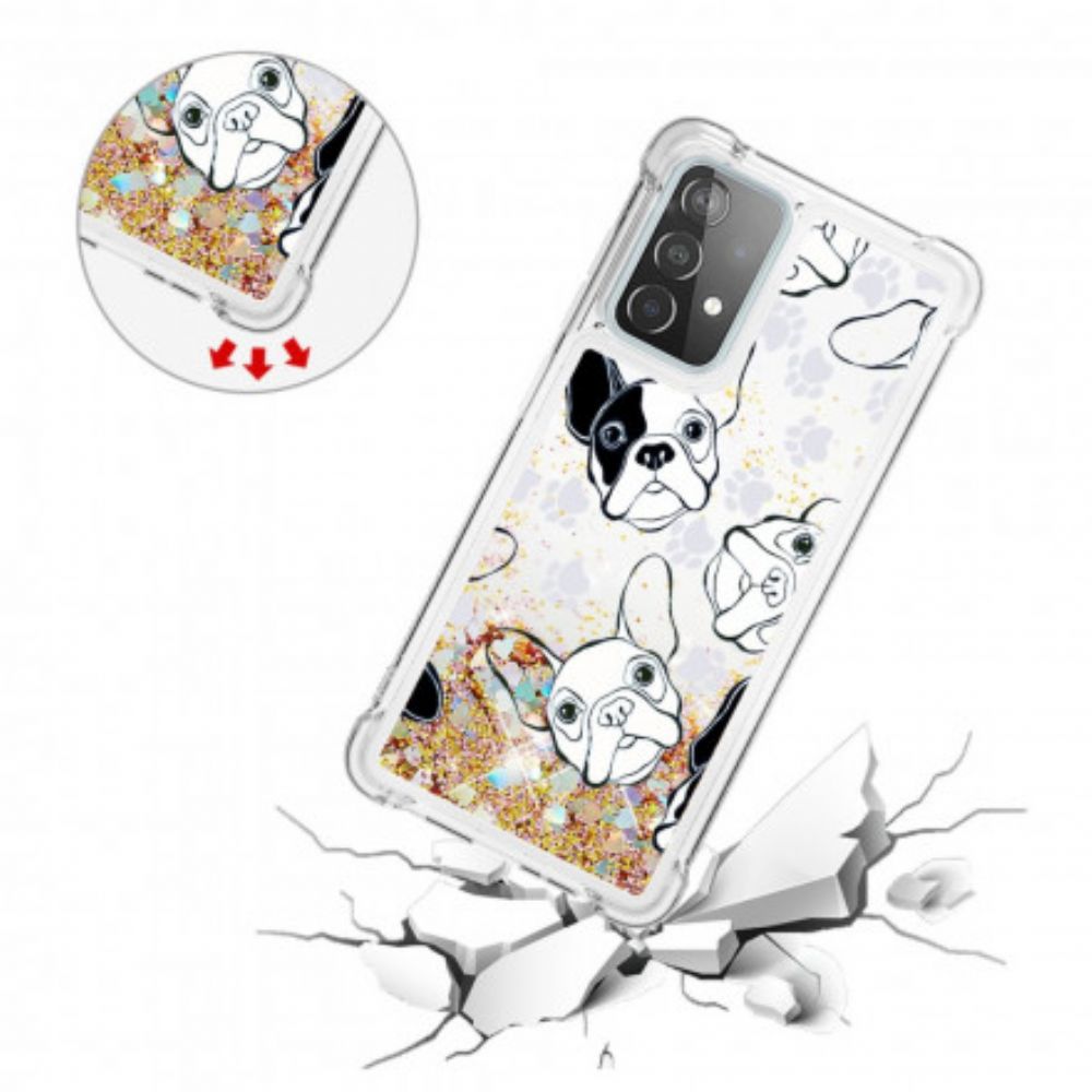 Hoesje voor Samsung Galaxy A52 4G / A52 5G / A52s 5G Meneer Glitterhond