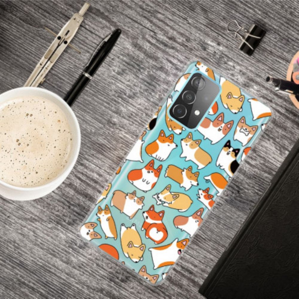 Hoesje voor Samsung Galaxy A52 4G / A52 5G / A52s 5G Transparante Meerdere Honden