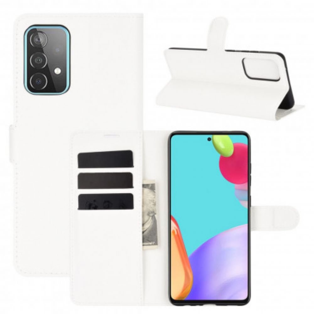 Leren Hoesje voor Samsung Galaxy A52 4G / A52 5G / A52s 5G Lychee Klassiek