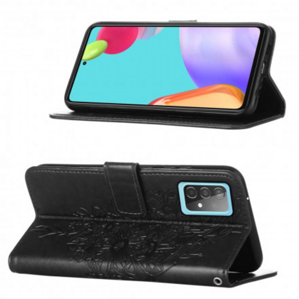 Leren Hoesje voor Samsung Galaxy A52 4G / A52 5G / A52s 5G Vlinderontwerp Met Koord