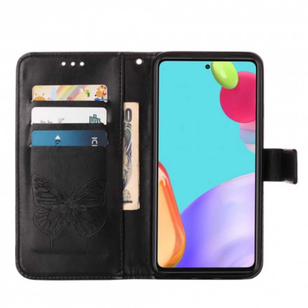 Leren Hoesje voor Samsung Galaxy A52 4G / A52 5G / A52s 5G Vlinderontwerp Met Koord