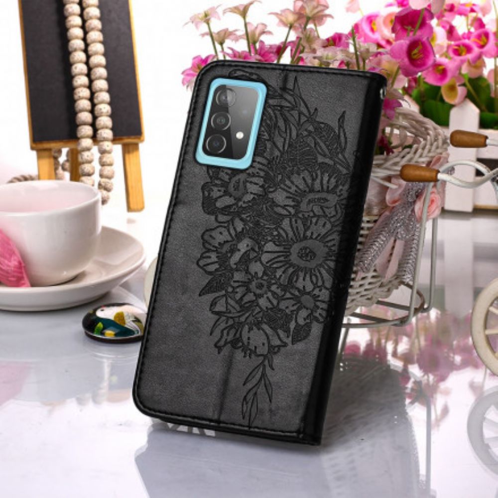 Leren Hoesje voor Samsung Galaxy A52 4G / A52 5G / A52s 5G Vlinderontwerp Met Koord