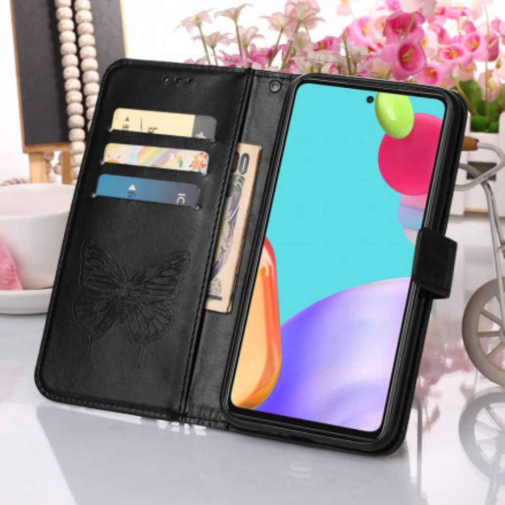 Leren Hoesje voor Samsung Galaxy A52 4G / A52 5G / A52s 5G Vlinderontwerp Met Koord