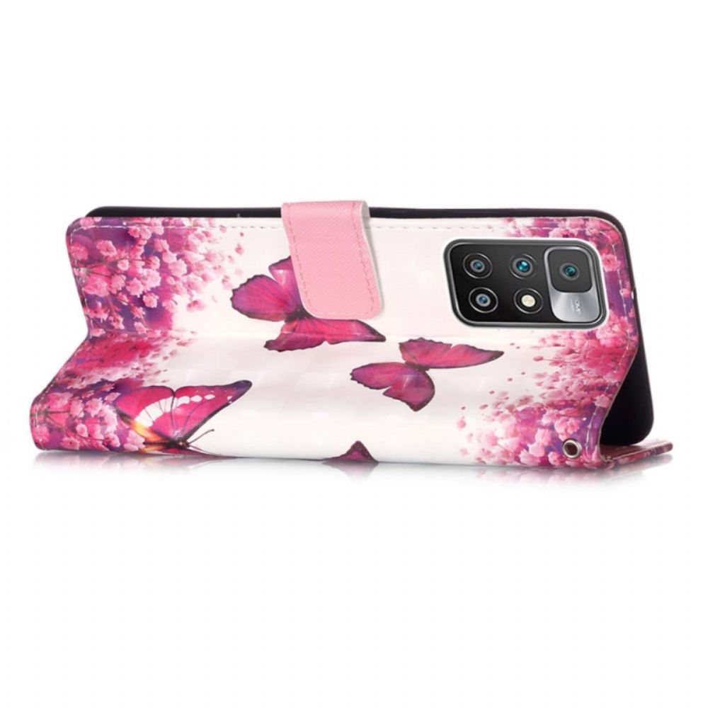 Flip Case voor Xiaomi Redmi 10 Rode Vlinders