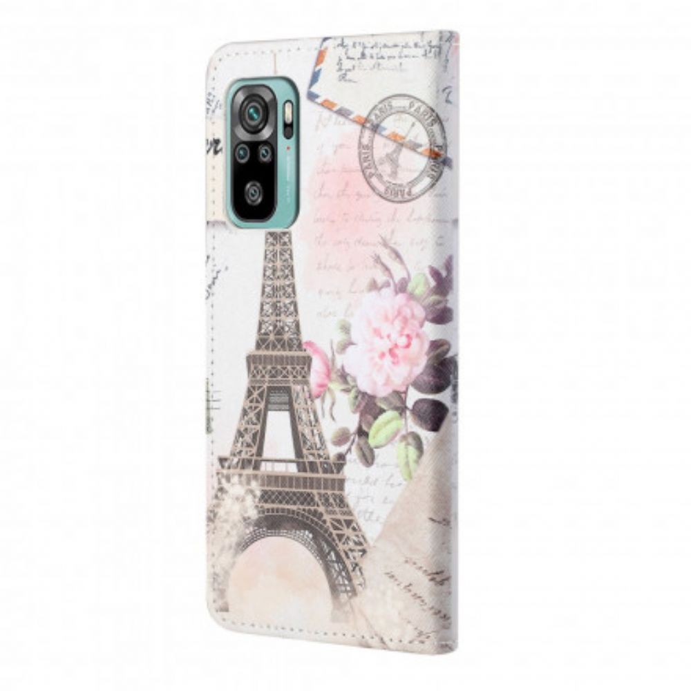 Folio-hoesje voor Xiaomi Redmi 10 Retro Eiffeltoren