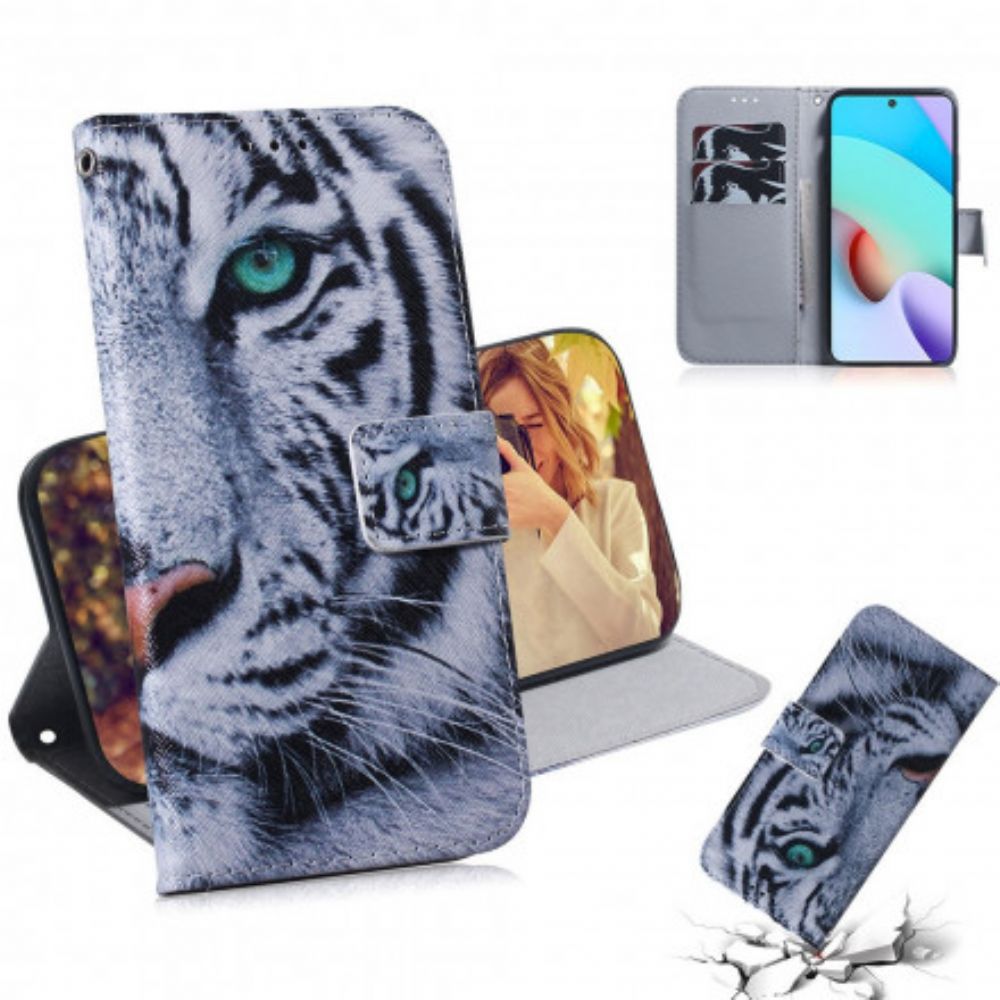 Folio-hoesje voor Xiaomi Redmi 10 Tijgergezicht