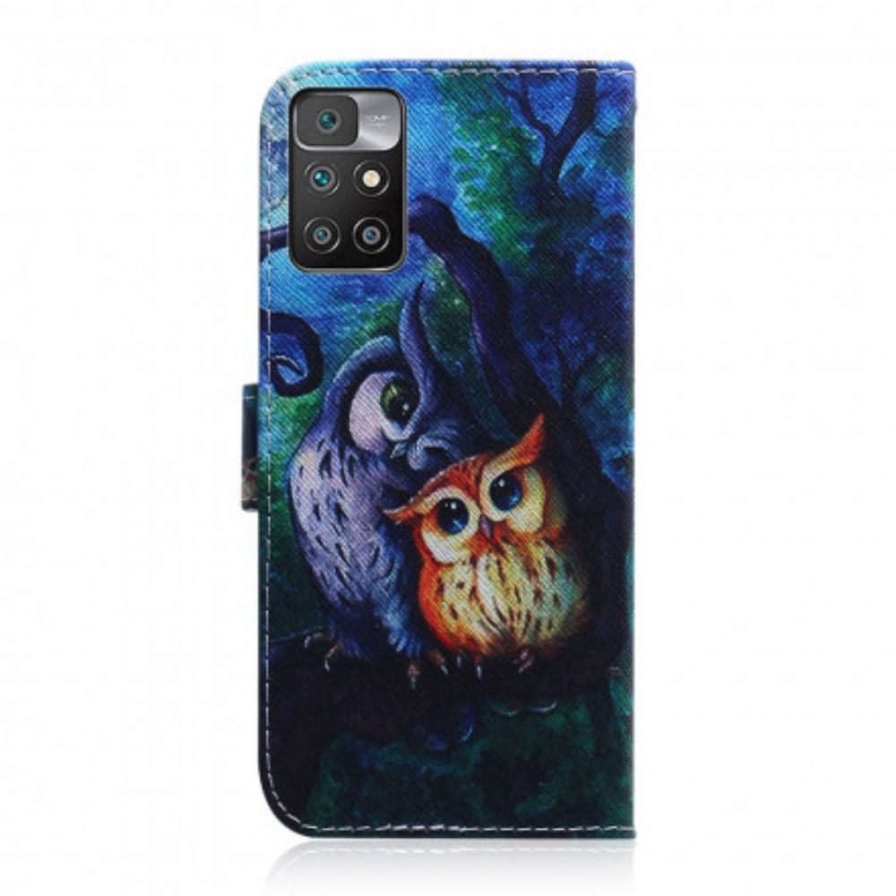 Folio-hoesje voor Xiaomi Redmi 10 Uilen Schilderen