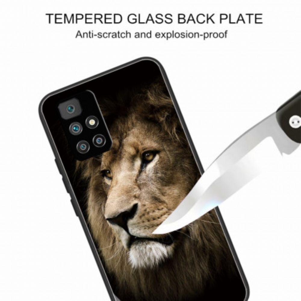 Hoesje voor Xiaomi Redmi 10 Leeuwenkop Gehard Glas