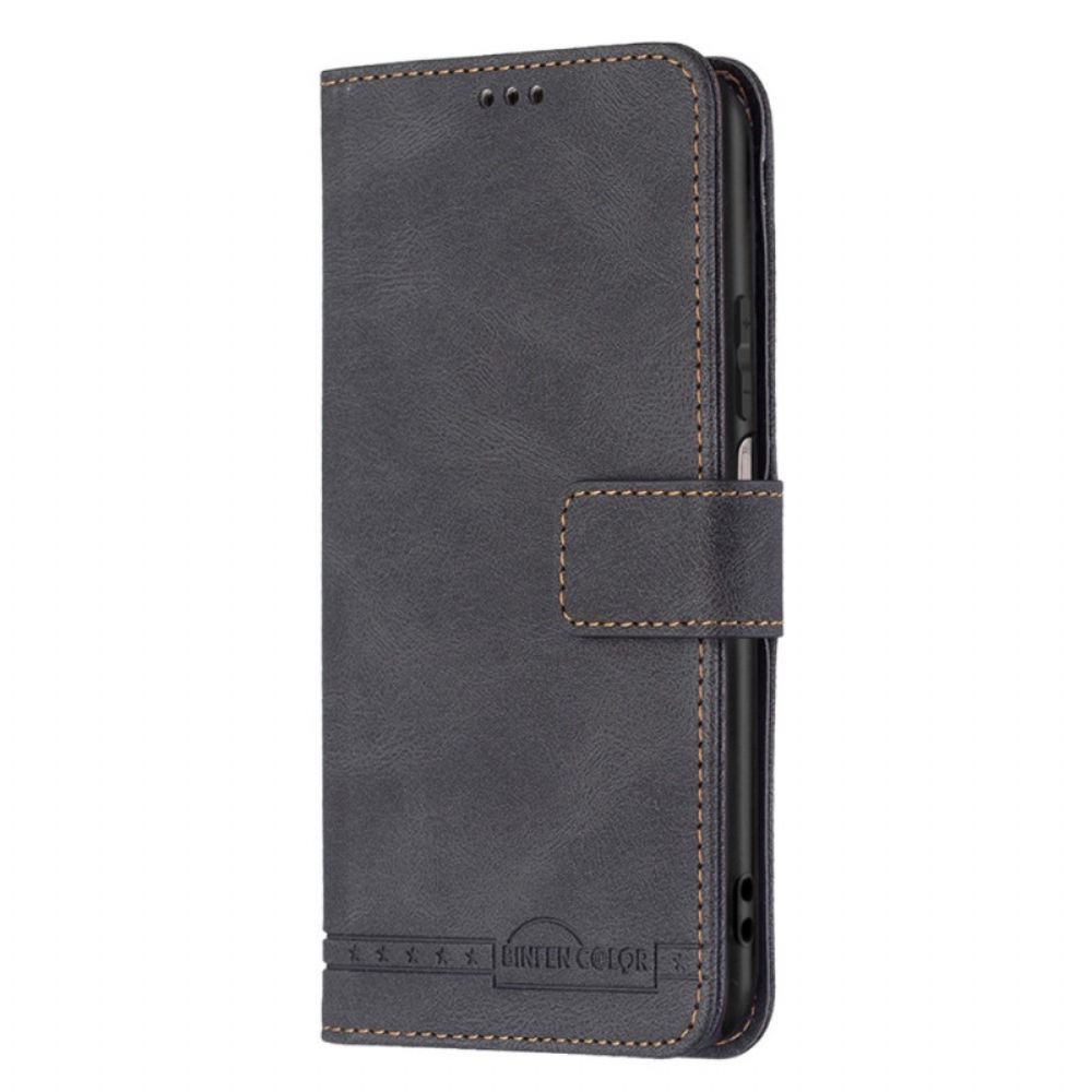 Leren Hoesje voor Xiaomi Redmi 10 Rfid Binfen-kleur