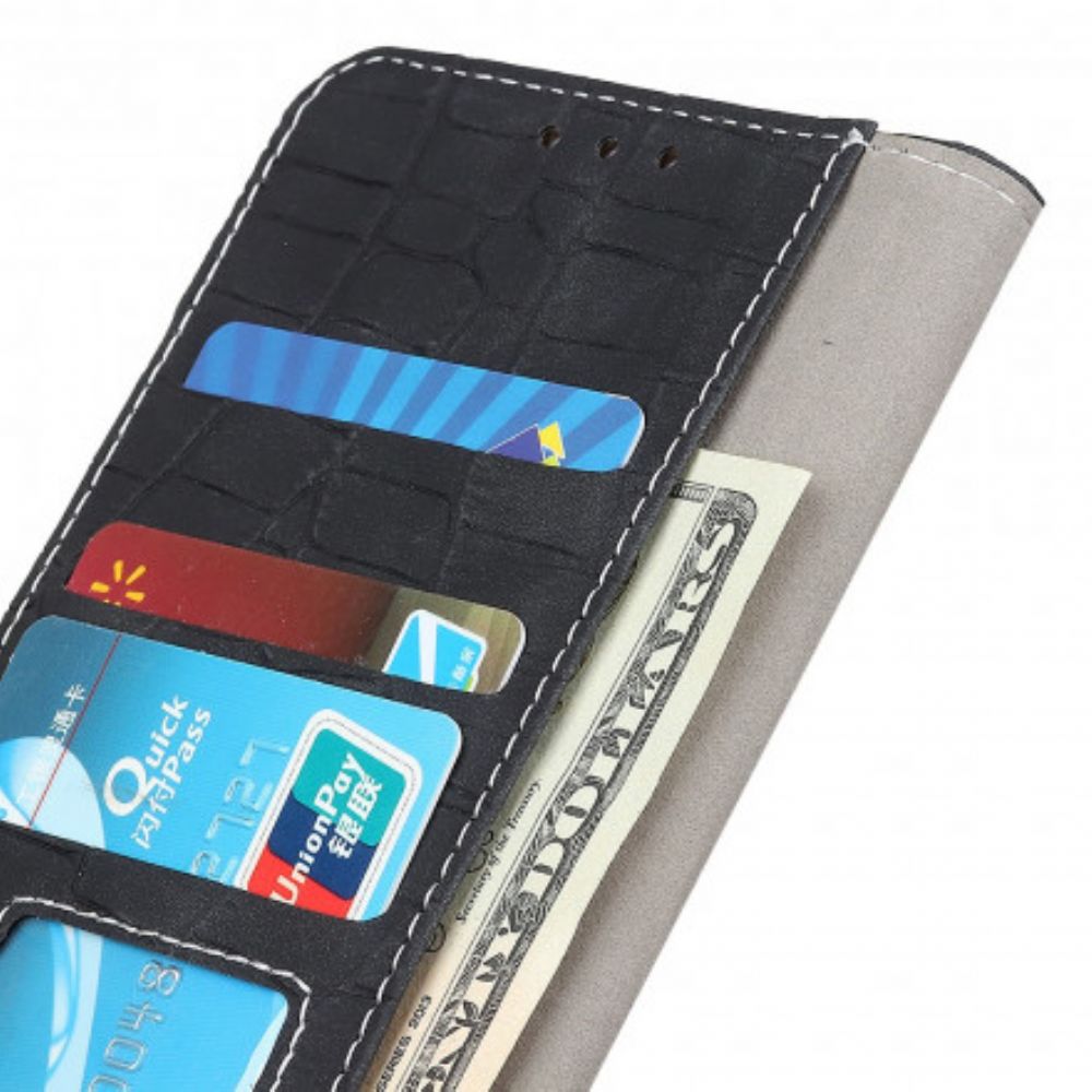Leren Hoesje voor Xiaomi Redmi 10 Vintage Krokodillenleer Stijl