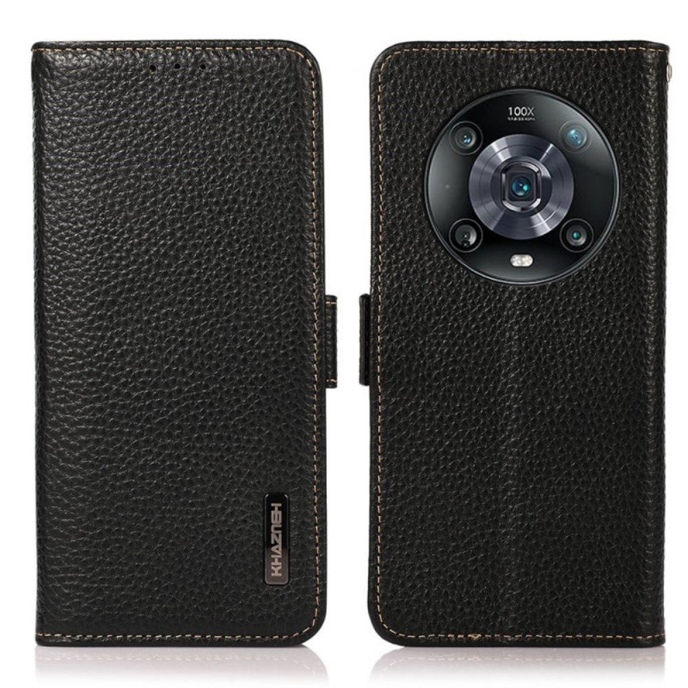 Folio-hoesje voor Honor Magic 4 Pro Litchi Leer Khazneh Rfid