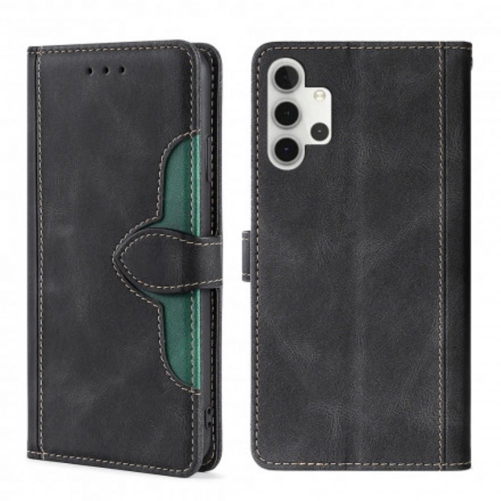 Folio-hoesje voor Samsung Galaxy A32 4G Stijlvol Tweekleurig Kunstleer