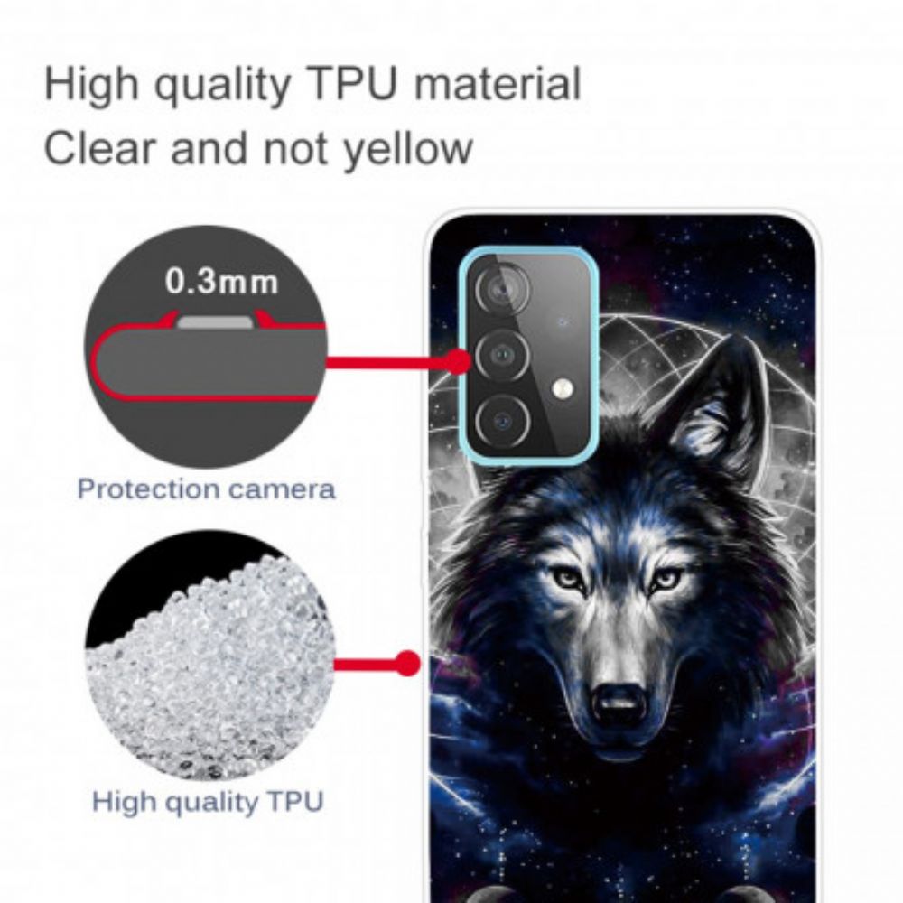 Hoesje voor Samsung Galaxy A32 4G Flexibele Wolf