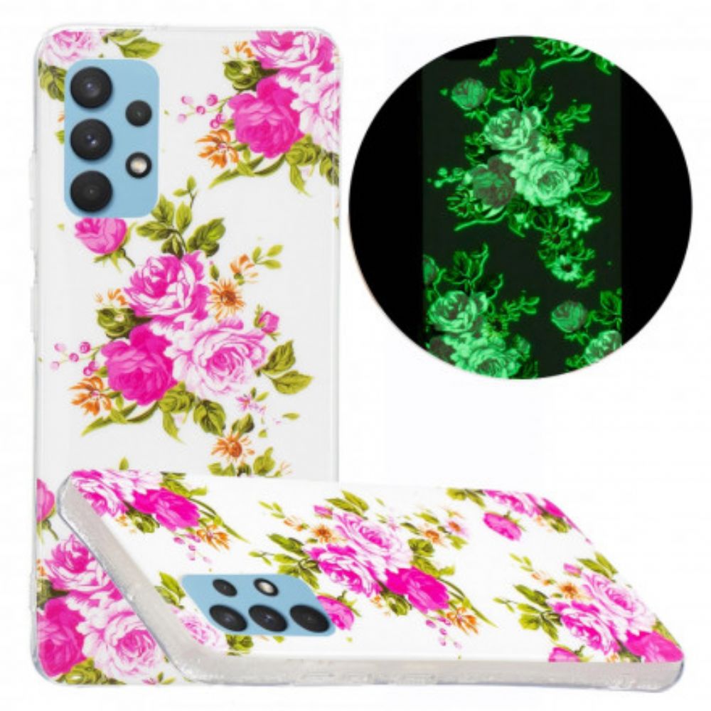 Hoesje voor Samsung Galaxy A32 4G Fluorescerende Vrijheidsbloemen