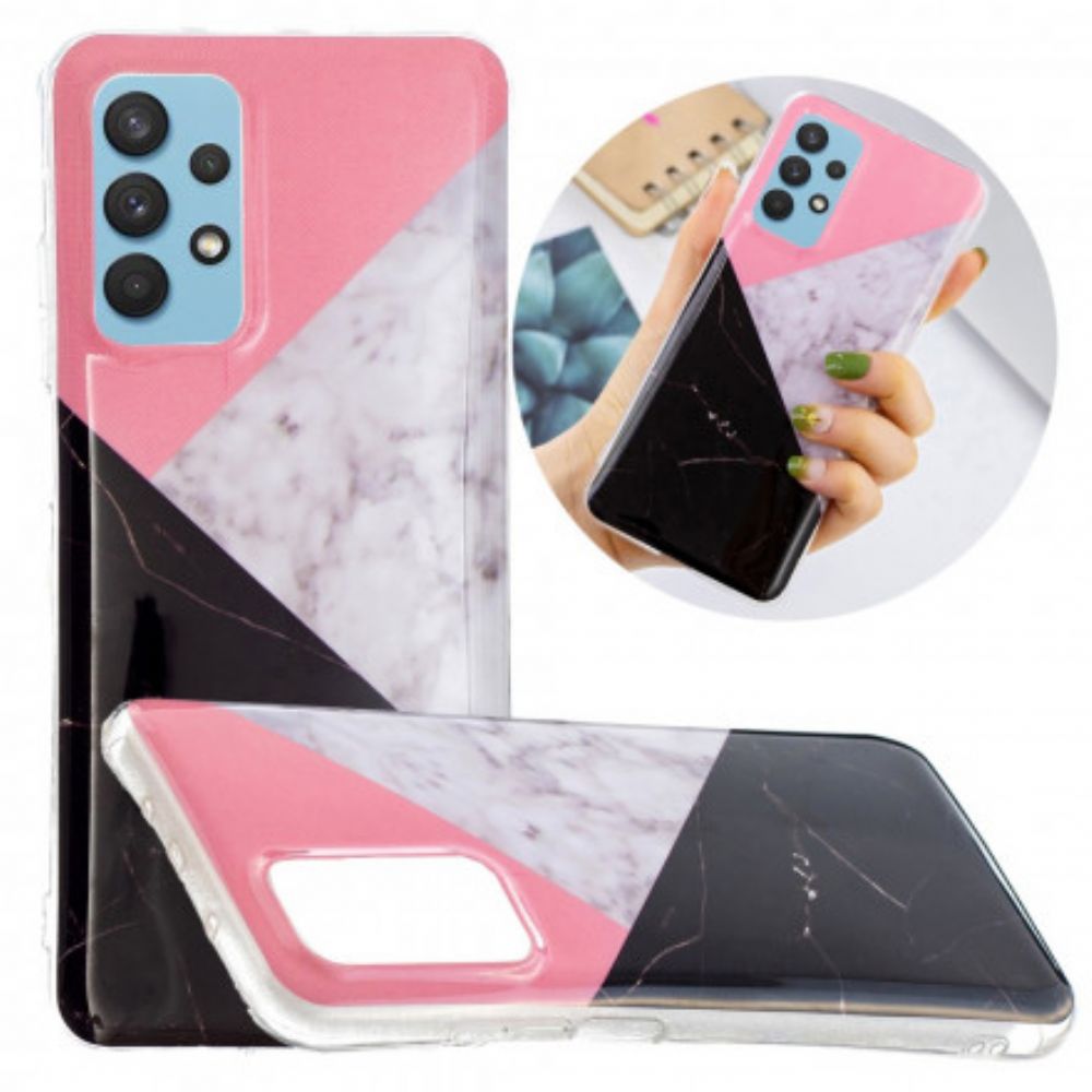 Hoesje voor Samsung Galaxy A32 4G Geometrisch Marmereffect