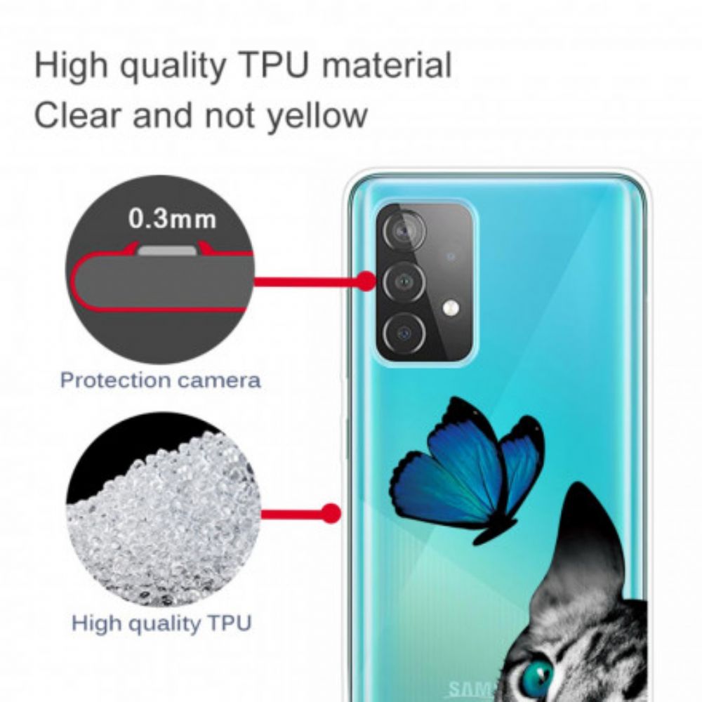 Hoesje voor Samsung Galaxy A32 4G Kat En Vlinder
