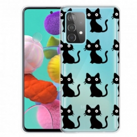 Hoesje voor Samsung Galaxy A32 4G Meerdere Zwarte Katten