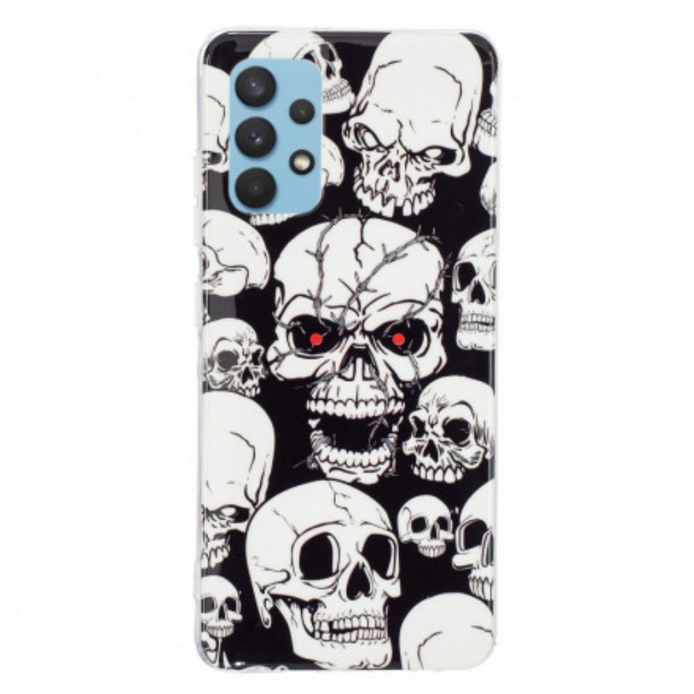 Hoesje voor Samsung Galaxy A32 4G Pas Op Voor Fluorescerende Schedels