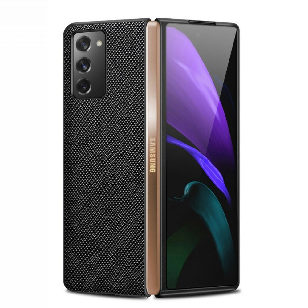 Hoesje voor Samsung Galaxy Z Fold 2 Echt Gestructureerd Leer