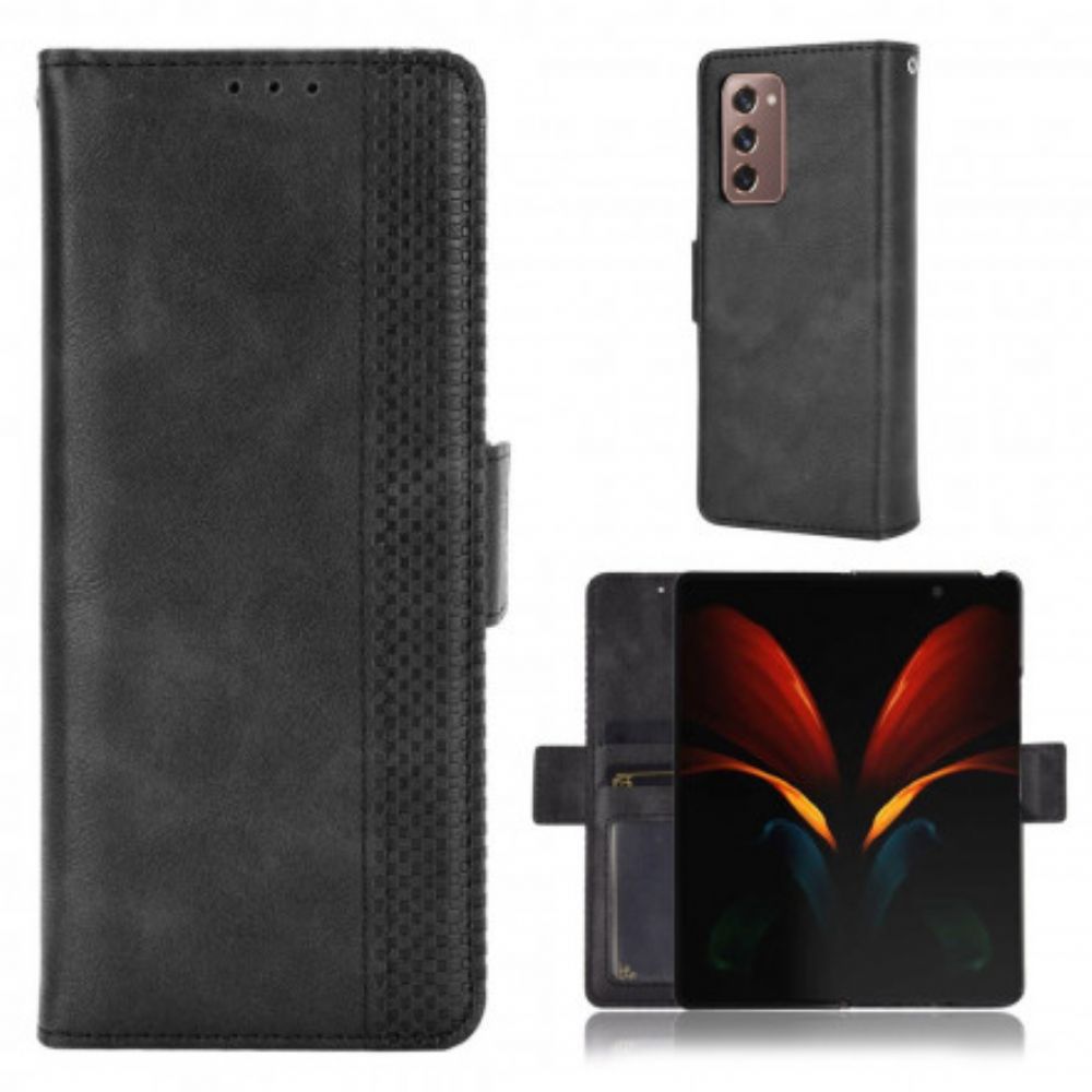 Leren Hoesje voor Samsung Galaxy Z Fold 2 Gestileerd Leereffect