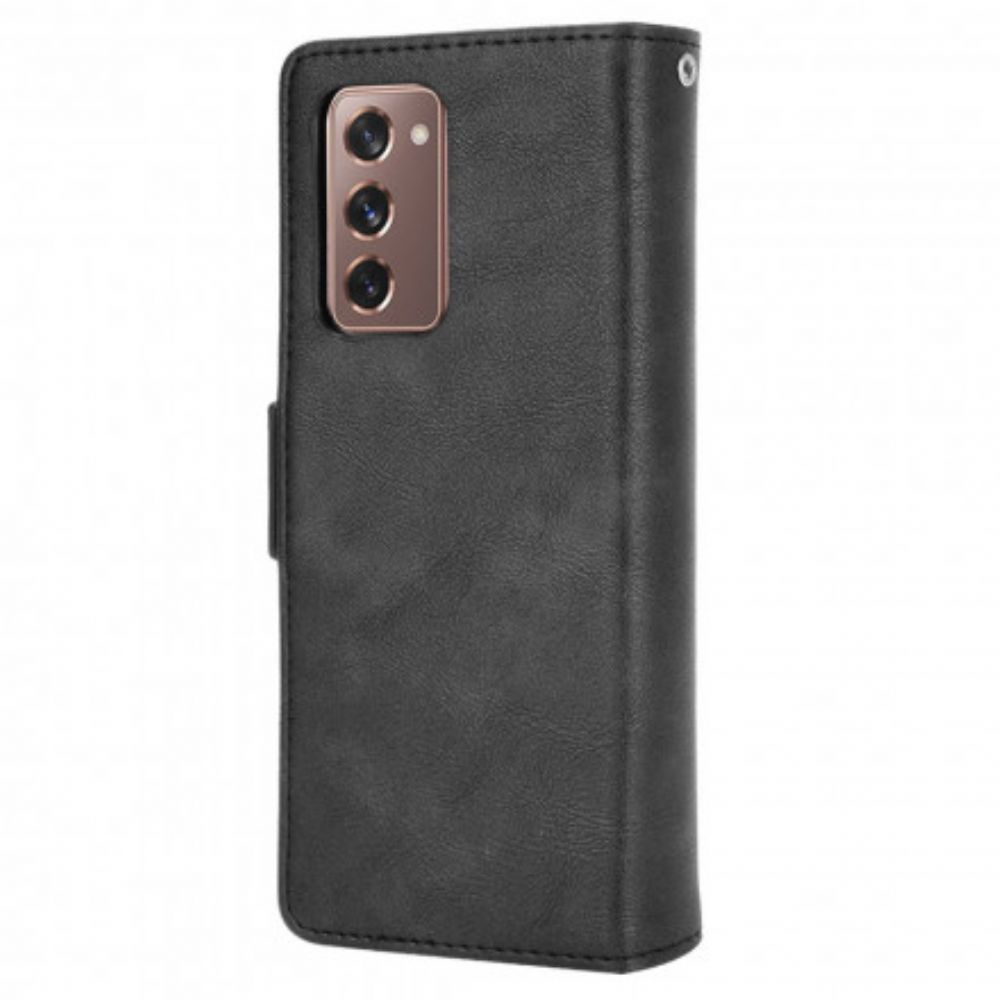 Leren Hoesje voor Samsung Galaxy Z Fold 2 Gestileerd Leereffect