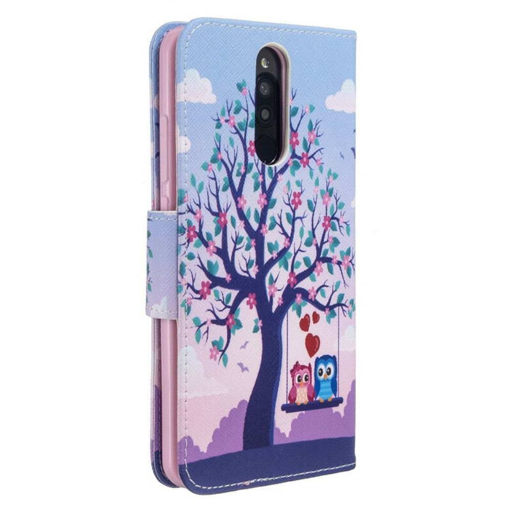 Folio-hoesje voor Xiaomi Redmi 8 Uilen Op De Schommel