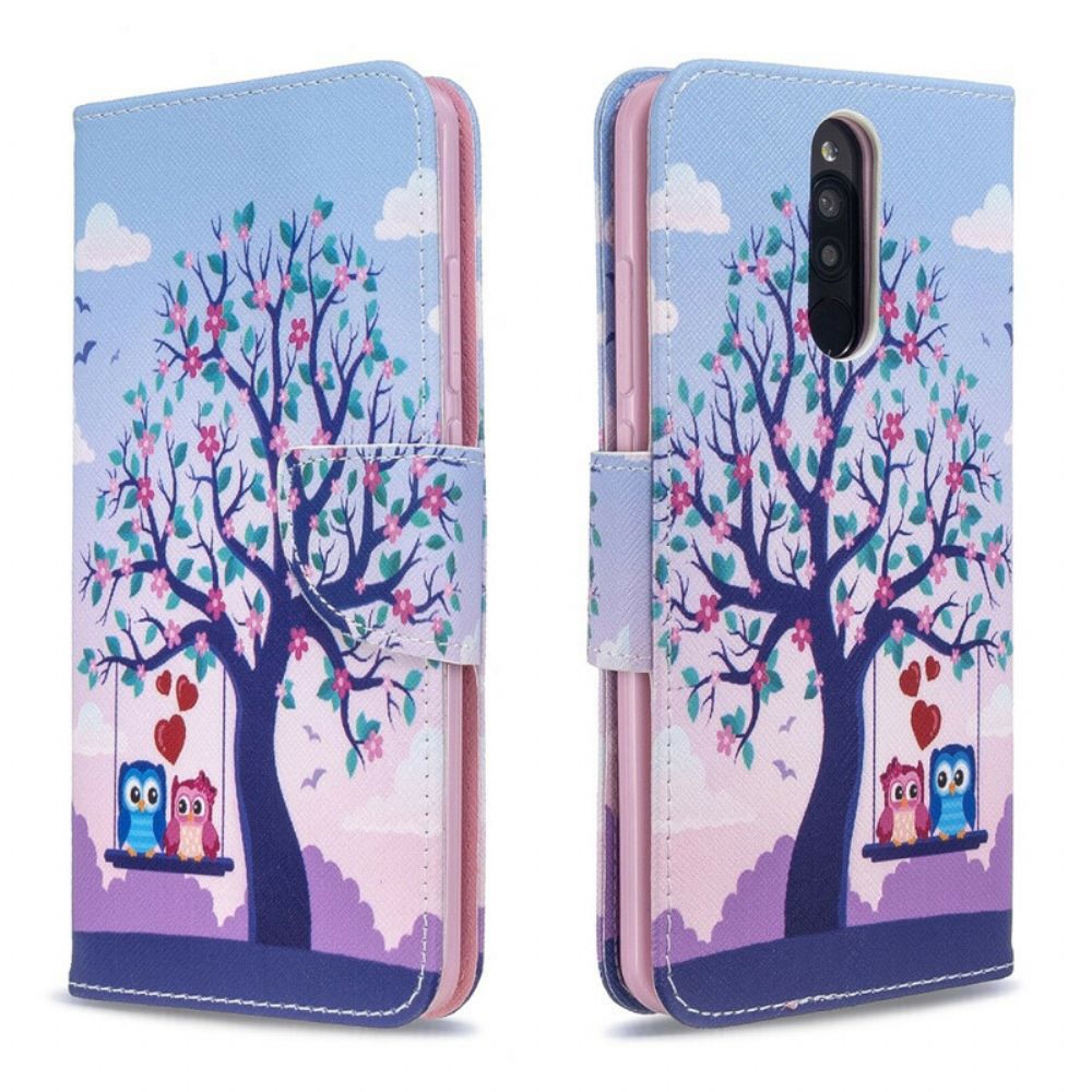 Folio-hoesje voor Xiaomi Redmi 8 Uilen Op De Schommel