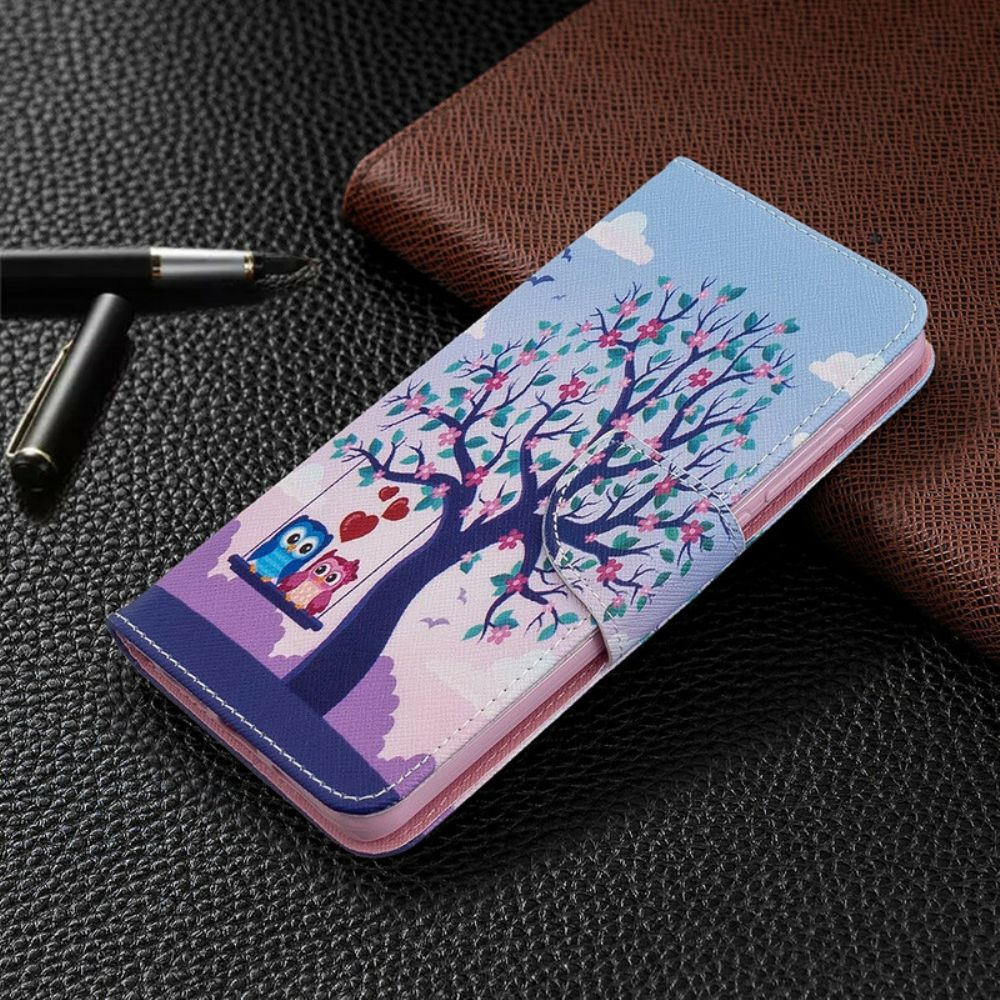 Folio-hoesje voor Xiaomi Redmi 8 Uilen Op De Schommel