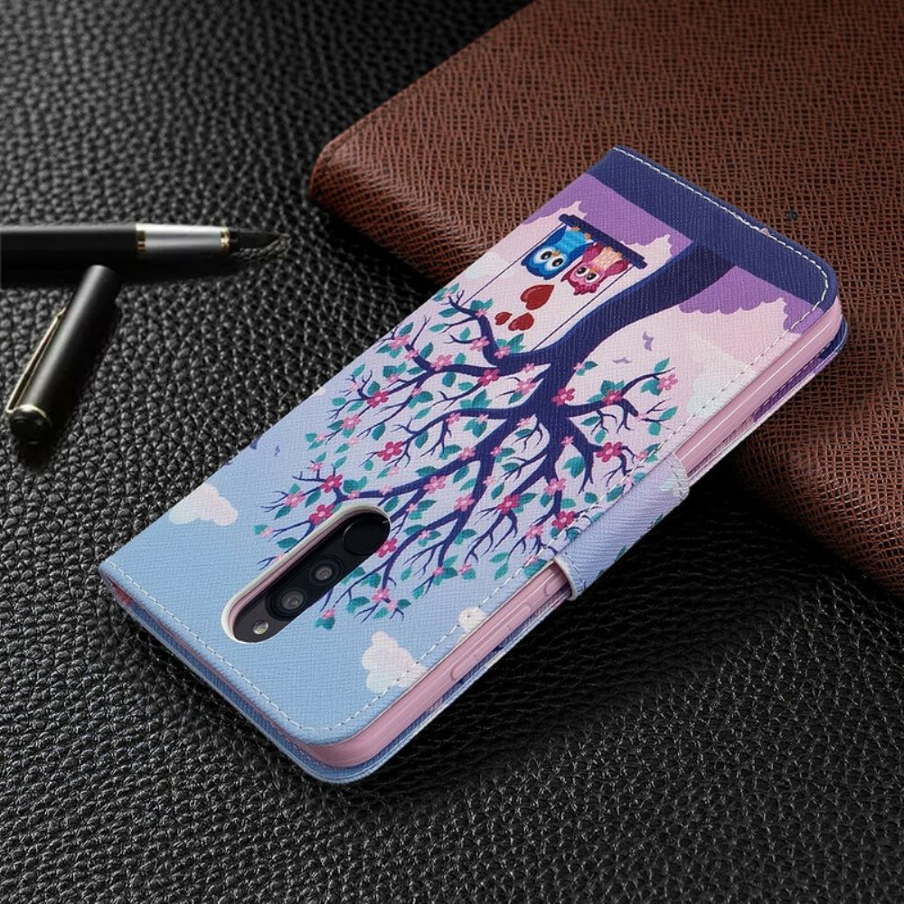 Folio-hoesje voor Xiaomi Redmi 8 Uilen Op De Schommel