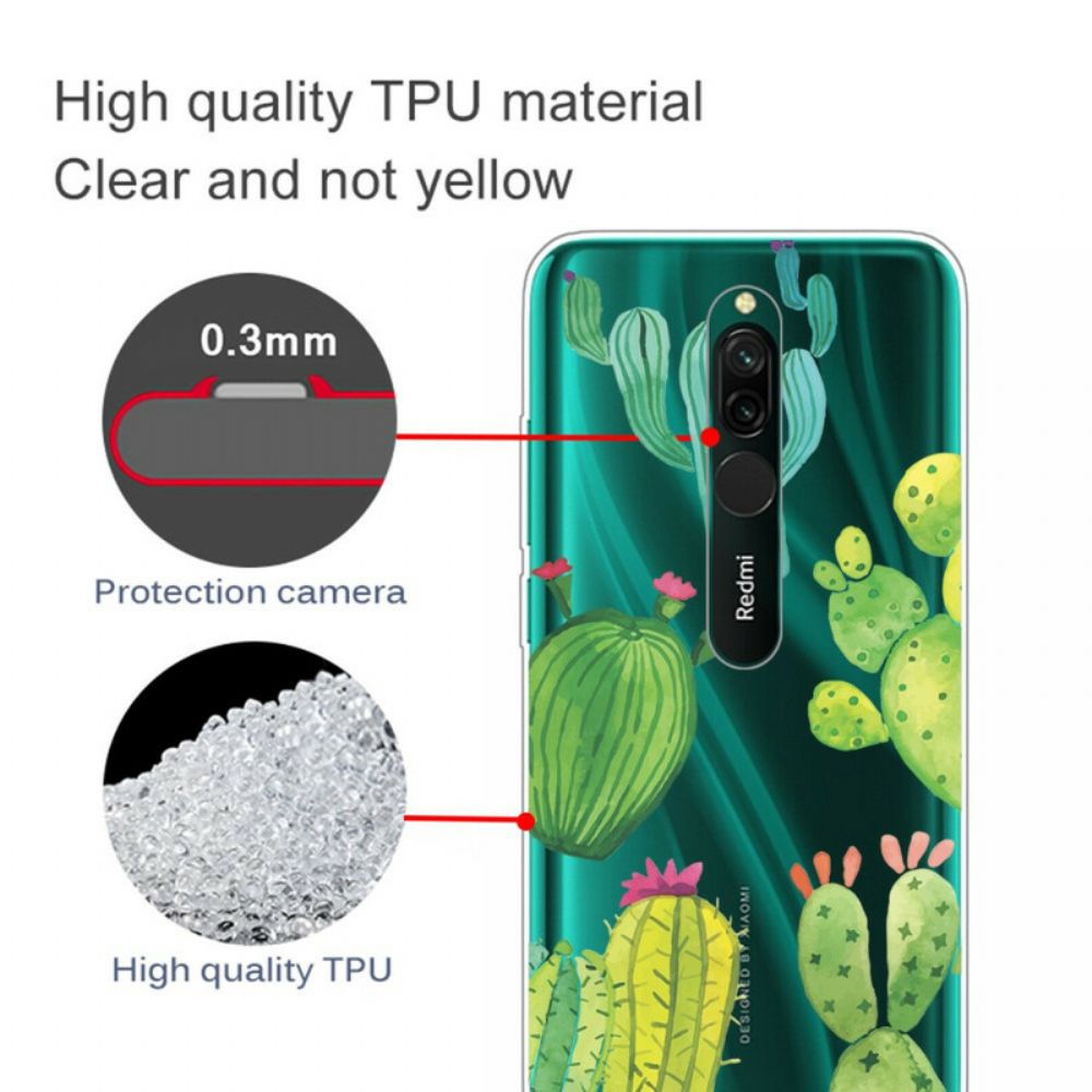Hoesje voor Xiaomi Redmi 8 Cactus Aquarel