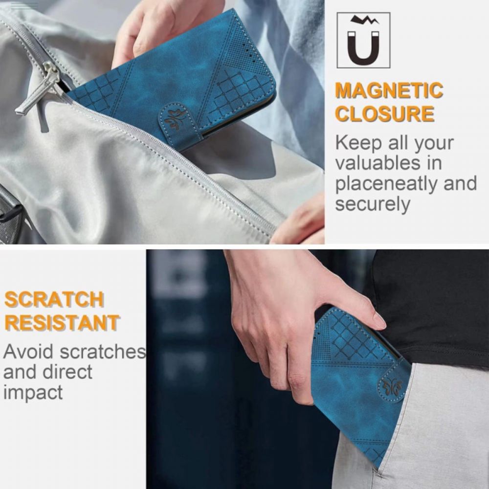 Bescherming Hoesje Realme 14 Pro 5g Geometrische Vlinders Met Riem