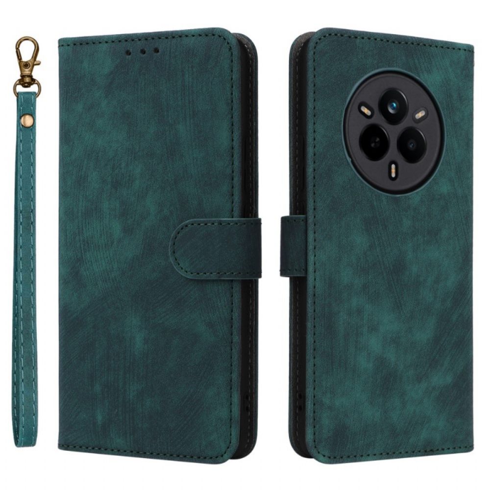 Bescherming Hoesje Realme 14 Pro 5g Rfid-bescherming Met Suède-effect En Bandje