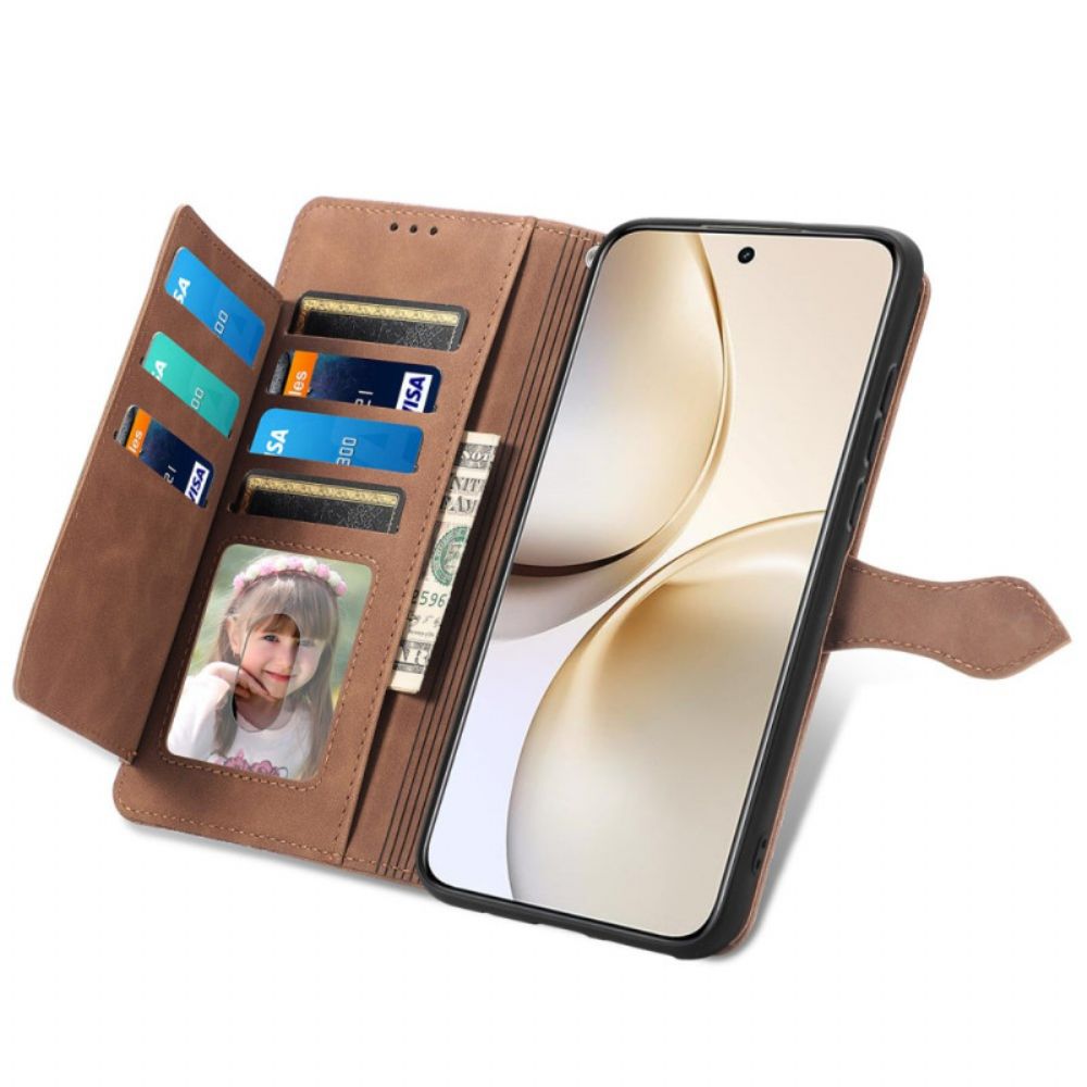 Bescherming Hoesje Realme 14 Pro 5g Suède Kant-effect Met Etui En Riem