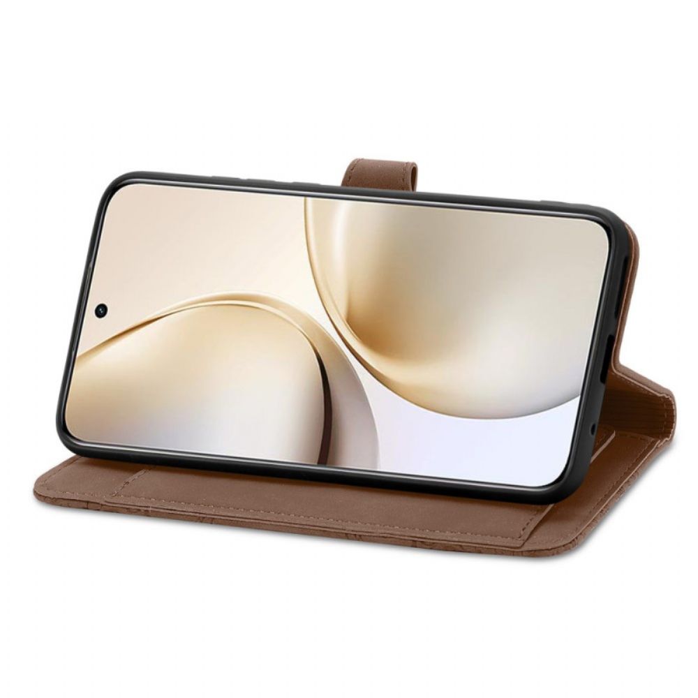 Bescherming Hoesje Realme 14 Pro 5g Suède Kant-effect Met Etui En Riem