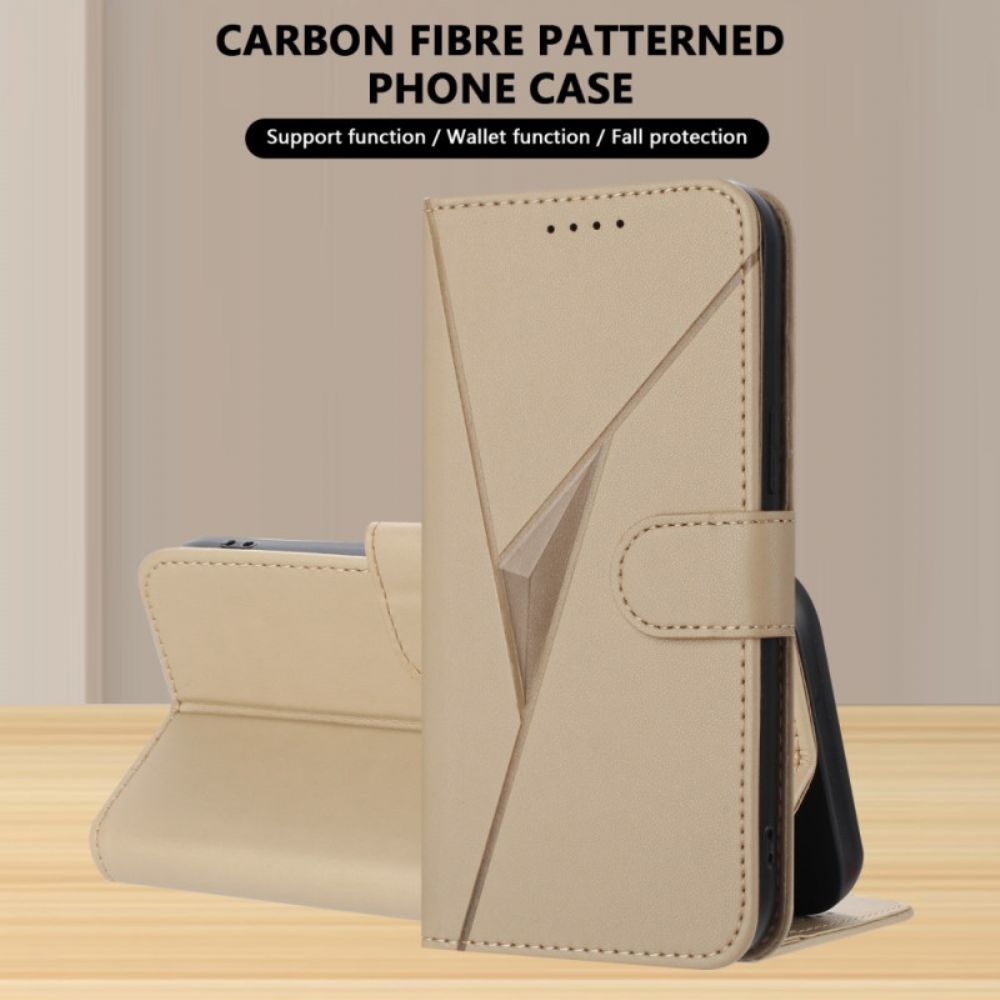 Flip Case Leren Realme 14 Pro 5g Driehoekig Patroon