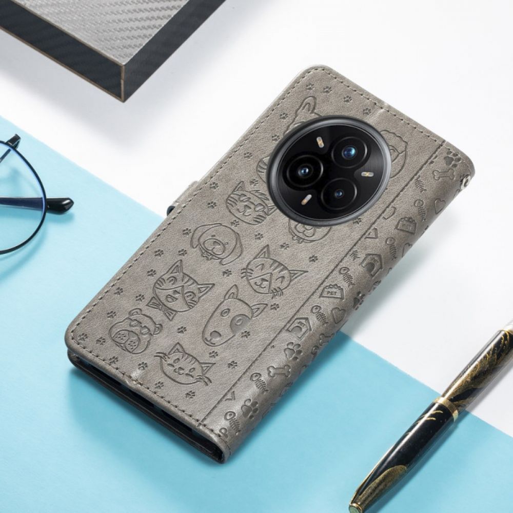 Flip Case Leren Realme 14 Pro 5g Geanimeerde Dieren