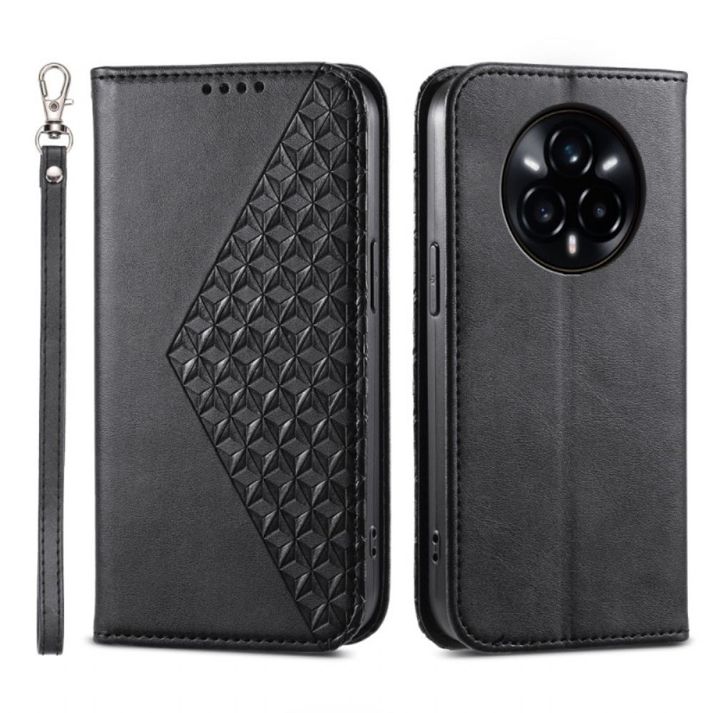 Folio-hoesje Realme 14 Pro 5g Gestructureerd Ontwerp Met Karabijnsluiting Bescherming Hoesje