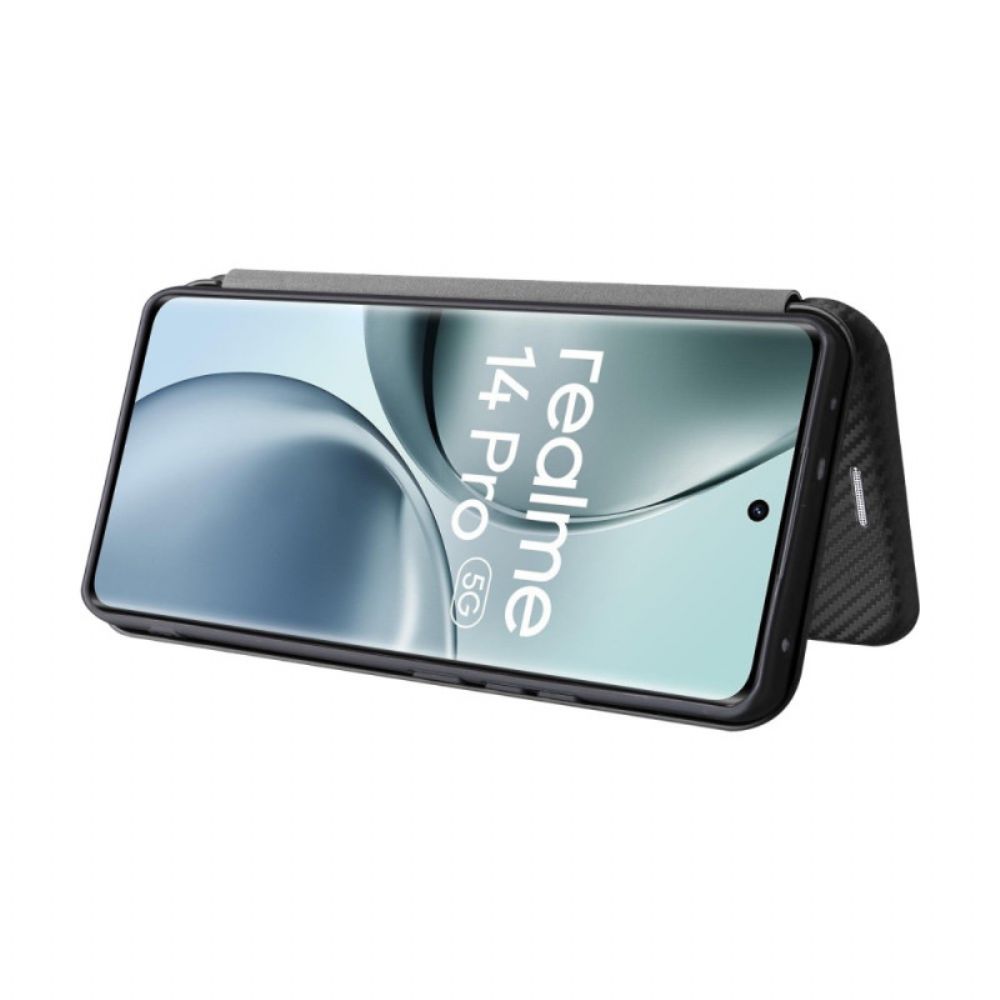 Folio-hoesje Realme 14 Pro 5g Telefoonhoesje Koolstofvezel