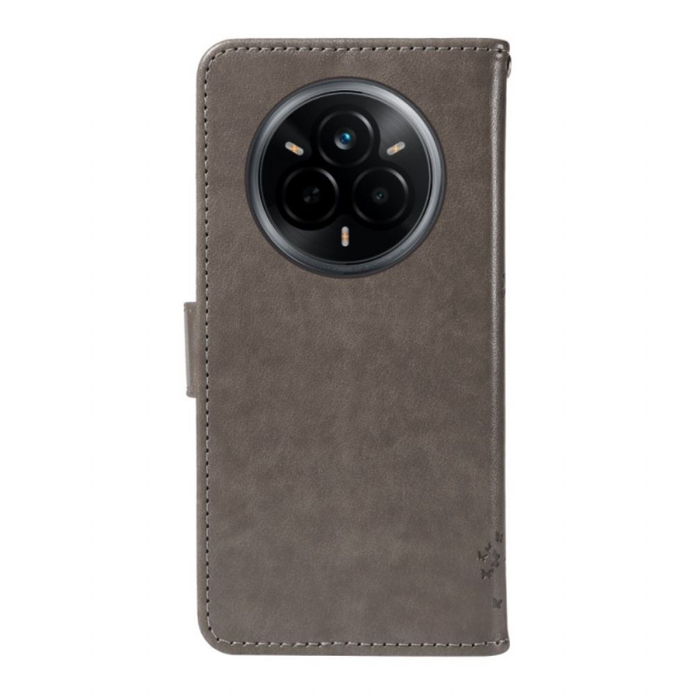 Leren Hoesje Realme 14 Pro 5g Boom En Kat Bescherming Hoesje